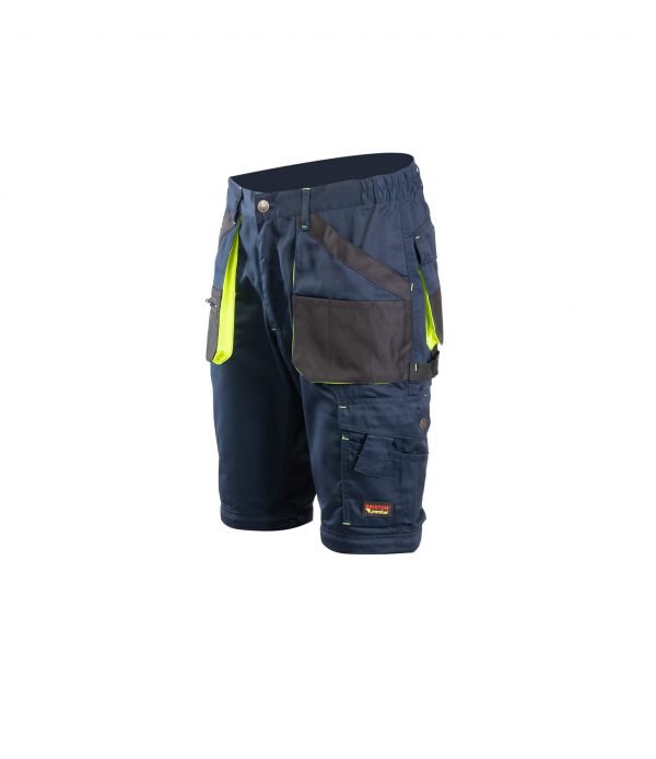 Darba Bikses Šorti Ērtas Kvalitatīvas Mūsdienīgas Labas Staipīgas Zilā Krāsā 2 in 1 PRACTICAL Brixton Safety Workwear Detachable Legs Navy Blue Darba Apģērbs Danett Depo Ksenukai Krauta Cenuklubs