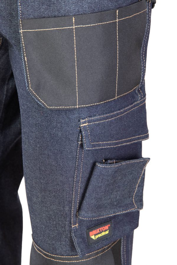 Džinsa Darba Bikses Ērtas Kvalitatīvas Mūsdienīgas Labas Jeans PRACTICAL Brixton Flexi Work Trousers Oxford Cotton Spandex Safety Workwear Blue Darba Apģērbs Danett Marpro Ksenukai Depo